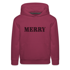 Holiday - Merry - Kids‘ Premium Hoodie - burgundy