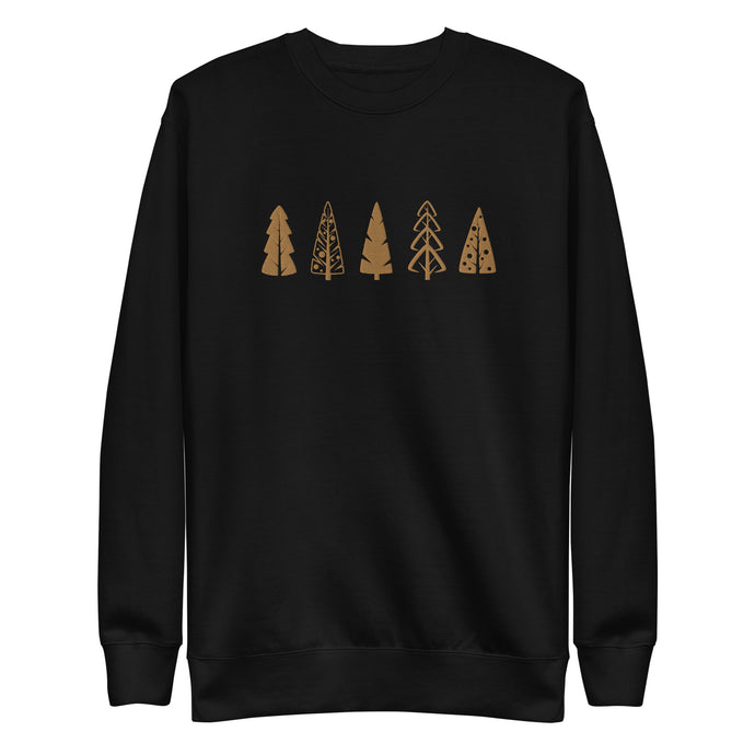 Holiday - Christmas Trees - Unisex Premium Sweatshirt - Embroidery