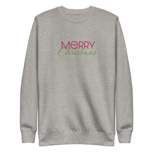 Holiday - Merry Christmas - Unisex Premium Sweatshirt - Embroidery