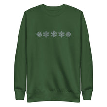 Load image into Gallery viewer, Holiday - Snowflakes - Unisex Premium Sweatshirt - Embroidery