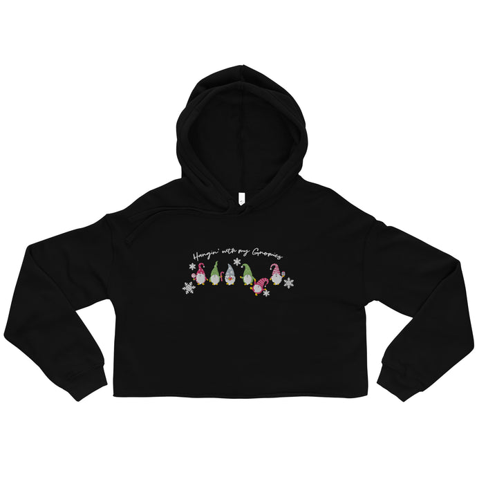 Holiday - Hangin' with my Gnomies - Crop Hoodie - Embroidery