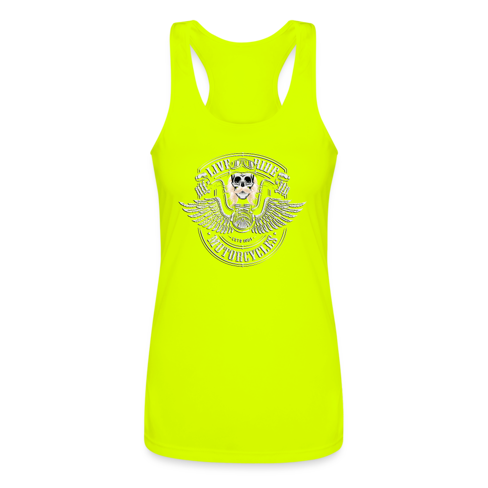 Tribute T - Women’s Performance Racerback Tank Top - Sunshine Family - neon yellow